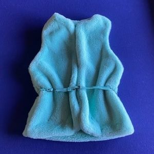 Faux Fur Mint Green Sleeveless Sweater Vest Girls Size Small